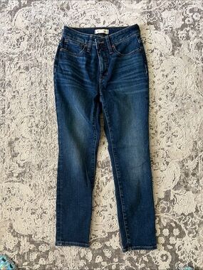 Madewell Slim Straight Jeans in Deep Blue Wash